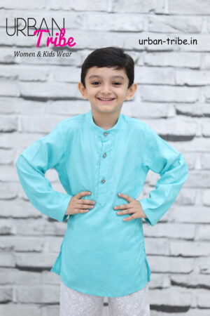 urban-tribe, Light blue Kurta with patterned pant set, nine2five, Franchise, Franchise of clothing brand