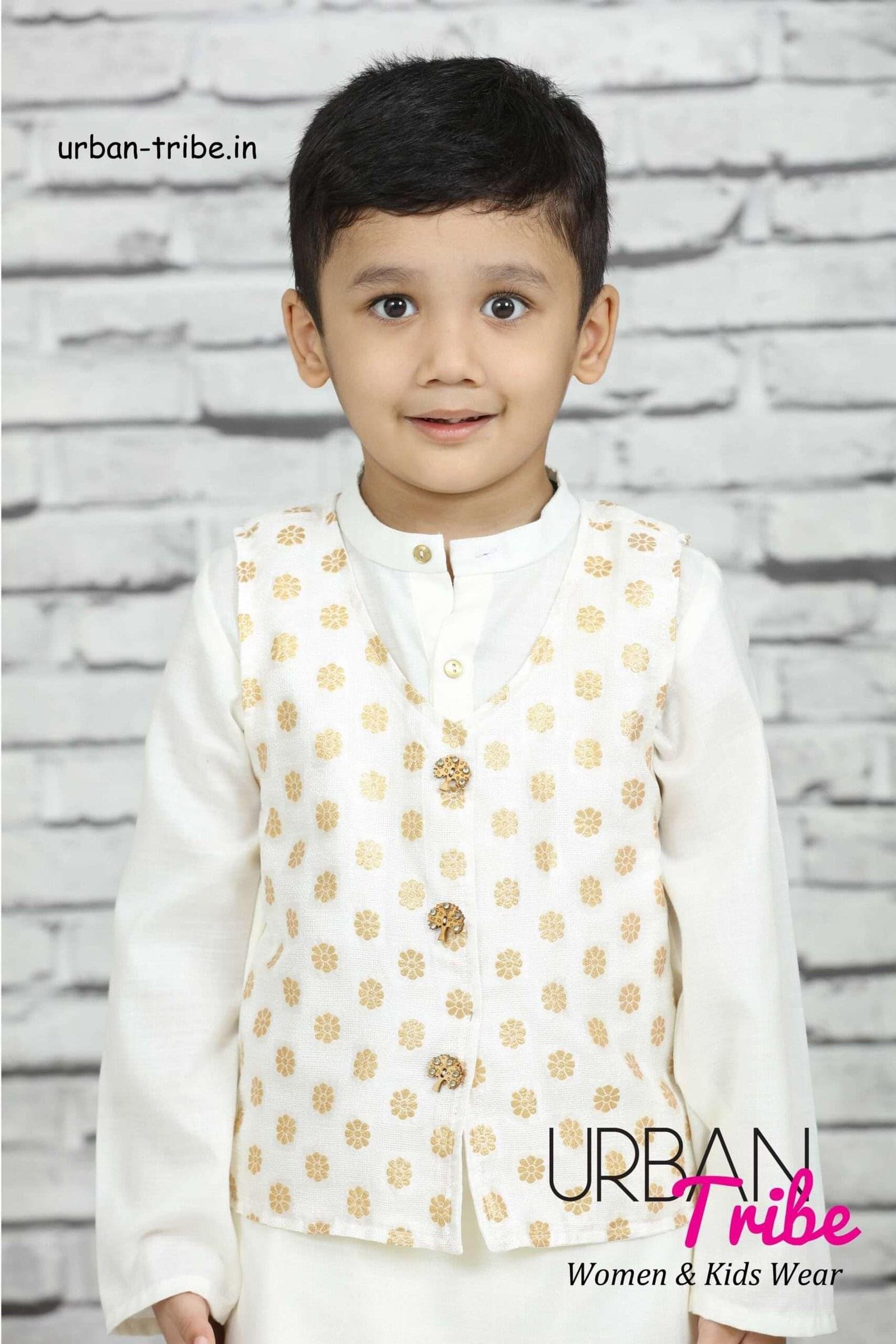 Clothing Franchise, Kids Wear Franchise, Women Wear Franchise, Nine2five Franchise, Urban Tribe Franchise white dhoti kurta with jacket