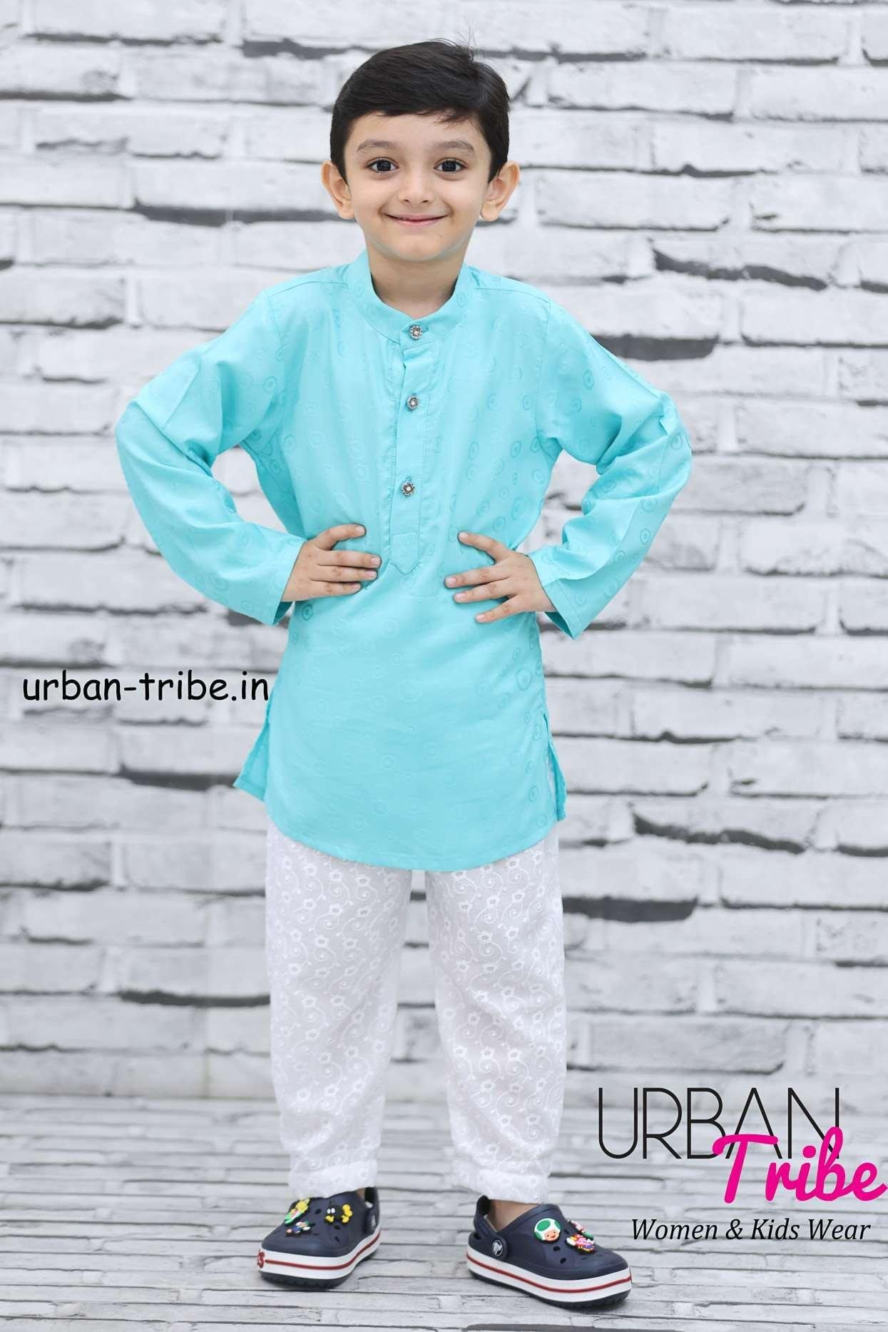 urban-tribe, Light blue Kurta with patterned pant set, nine2five, Franchise, Franchise of clothing brand